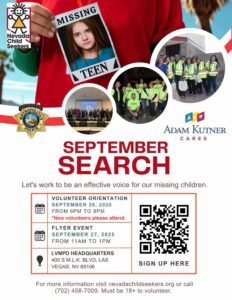 Adam Kutner Cares and Nevada Child Seekers September Search event. 